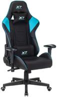 компьютерное кресло a4tech x7 gg-1100 игровое, обивка: искусственная кожа/текстиль, цвет: черный/голубой logo