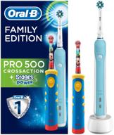 oral-b pro 500 + kids sonic toothbrush d10.513k, white/blue/yellow logo