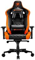 компьютерное кресло cougar armor titan игровое, обивка: искусственная кожа, цвет: черный/оранжевый логотип