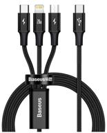 baseus rapid series 3-in-1 fast charging data cable type-c to c+l+c pd 20w 1.5m - black (camlt-sc01) logo