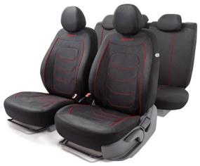 img 3 attached to Car covers universal AUTOPROFI ARW-1102 BK/RD ARROW, jacquard, 2 mm foam rubber, 3D cut, 11 pcs, black/red