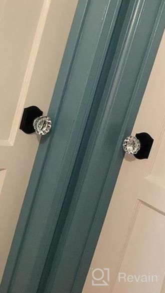 img 1 attached to Add Vintage Charm To Your Home Interior With CLCTK Antique Crystal Glass Door Knobs In Matte Black Finish review by Tay Fair