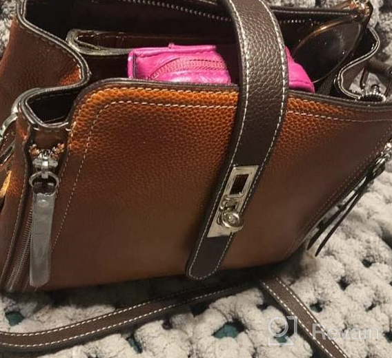 img 1 attached to Heshe Women'S Leather Shoulder Bag: Stylish Satchel, Purses, And Crossbody Bag All In One review by Kyle Armstrong