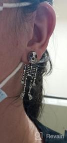 img 5 attached to 🎃 RareLove Gothic Halloween Costume Earrings: Funny Skull Skeleton Dangle Studs for Women/Girls, Alloy Plated - Spookily Stylish!