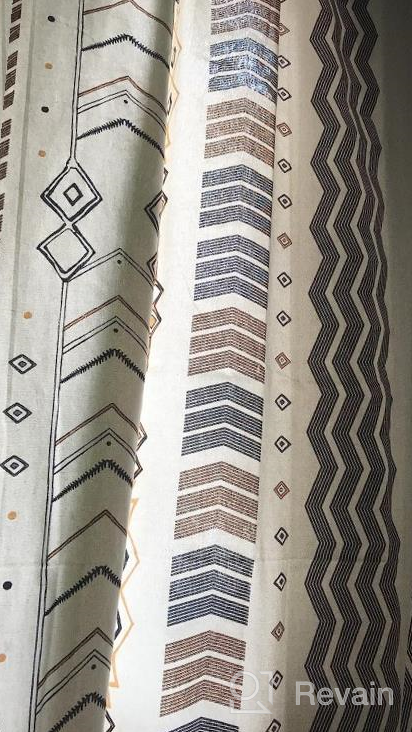 img 1 attached to Boho Cotton Linen Tassel Curtains For Bedroom, Geometric Semi-Blackout Print Farmhouse Bohemian Window Drapes With Rod Pocket For Living Room - ARTBECK (1 Panel) review by Michael Luna