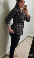 img 1 attached to Women'S Long Sleeve Plaid Roll Up Collared Button Down Shirt review by Greg Birchfield