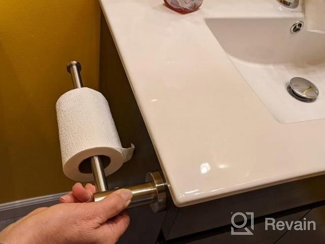 img 1 attached to 2 Pack Stainless Steel Rust Proof Bathroom Toilet Tissue Paper Holder For Mega Roll - Brushed Nickel SAFETY+BEAUTY review by Matthew Carr
