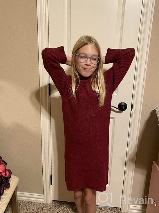 img 1 attached to Soft Touch Long-Sleeve Mock Neck Sweater Dress for Girls by Amazon Essentials review by Stacy Glasrud