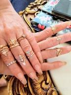 img 1 attached to Stunning Edary Vintage Crystal Gemstone Carved Knuckle Rings Set For Women And Girls review by Troy Meza