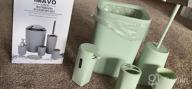 img 1 attached to IMAVO Bathroom Accessories Set,6-Piece Bathroom Gift Set,Toothbrush Holder,Toothbrush Cup,Soap Dispenser,Soap Dish,Toilet Brush Holder,Trash Can,Tumbler Bathroom Accessory Set Complete,Grey review by Greg Lockhart