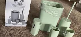 img 5 attached to IMAVO Bathroom Accessories Set,6-Piece Bathroom Gift Set,Toothbrush Holder,Toothbrush Cup,Soap Dispenser,Soap Dish,Toilet Brush Holder,Trash Can,Tumbler Bathroom Accessory Set Complete,Grey