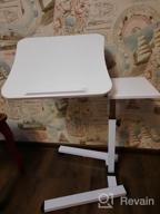 img 1 attached to 🖥️ Tatkraft Like Portable Laptop Desk with Mouse Pad - Adjustable Height, White - Sturdy, Ergonomic, and Rolling Computer Stand review by John Lim ᠌