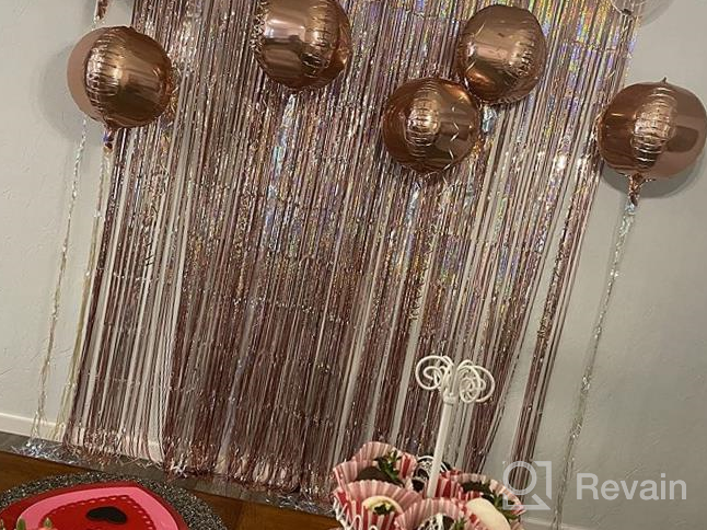 img 1 attached to 🎉 Foil Fringe Curtains Party Decorations - Melsan 3 Pack 3.2 x 8.2 ft Tinsel Curtain Party Photo Backdrop - Ideal for Birthday Party, Baby Shower, or Graduation Decorations in Eye-Catching Pinkish Purple Hue review by Joe Jimenez