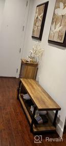 img 7 attached to Industrial Shoe Bench: FOLUBAN Entryway Bench, Rustic Oak 47 Inch For Living Room Storage & Easy Assembly