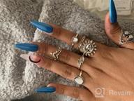 img 1 attached to Vintage Carved Crystal Gemstone Knuckle Rings Set - Ideal Stackable Finger Mid Rings For Women And Girls By Edary review by James White