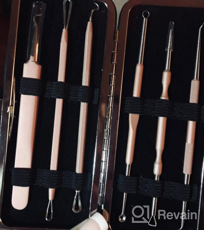 img 1 attached to JPNK NEW Pink Blackhead Remover Kit For Acne Blemish Removal, Whitehead Popping, Zit Extractor Tool Set With Leather Bag review by Greg Princeking