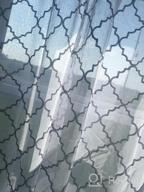 img 1 attached to MIUCO White Sheer Embroidery Trellis Design Grommet Curtains 95" Long For French Doors - 2 Panels (2 X 37" Wide) review by Kevin Phillips