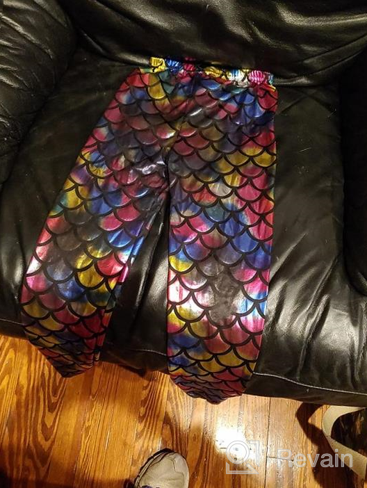 img 1 attached to 🧜 Loxdonz Kids Baby Girls Mermaid Fish Scale Stretch Long Leggings Tight Pants: Sparkle and Swim in Style review by Noe Spooner