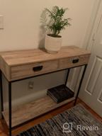 img 1 attached to Modern Oak Wood Console Table With Drawers And Shelf - Ideal For Hallways, Living Rooms And Entryways! review by Tony Jockheck