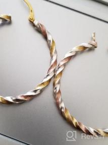 img 3 attached to 💍 Sterling Silver Tri-Colored Twisted Round Hoop Earrings