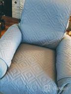 img 1 attached to Protect Your Recliner Chair With H.VERSAILTEX Reversible Quilted Furniture Cover - Water Resistant, Pet-Friendly, And Elastic Straps For Easy Fit - Stone Blue/Beige review by Steven Mazie