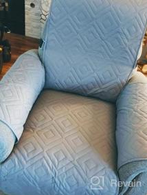 img 5 attached to Protect Your Recliner Chair With H.VERSAILTEX Reversible Quilted Furniture Cover - Water Resistant, Pet-Friendly, And Elastic Straps For Easy Fit - Stone Blue/Beige