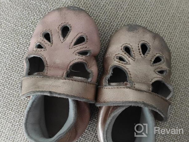 img 1 attached to Dotty Fish Baby Shoes: Stylish Girls Leather T-Bar Crib Footwear review by Jessica Johnson