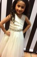 img 1 attached to Custom Rhinestone Belt Girls Dress for Communion, Wedding & Flower Girl Dresses - Sizes 2-14 review by Evan Beougher