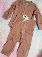 img 1 attached to Newborn Unisex Baby Boy Girl 2PCS Outfit Set - Solid Cotton Ribbed Tops & Pants Long Sleeve review by James Martin