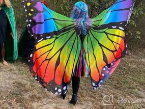 img 6 attached to MUNAFIE Colorful Butterfly Wings Performance Costumes for Belly Dance, Halloween, Christmas Party
