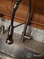 img 1 attached to Modern Low Lead Single Handle Kitchen Faucet - OWOFAN Pull Down Sprayer In Brass Black & Brushed Nickel. review by Mario Hernandez
