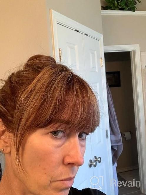 img 1 attached to 100% Human Hair Clip In Bangs Extensions - French, Neat & Air | BARSDAR Washable/Dyeable Natural Color For Women review by Laura Ramos