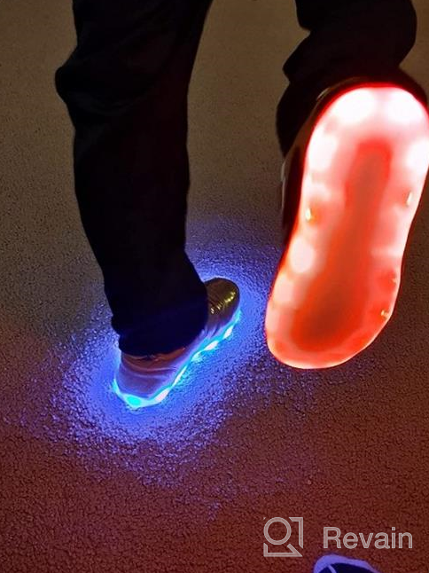 img 1 attached to 👟 Upgrade your Kids' Style with Wooowyet LED Sneakers for Boys and Girls - Hook&amp;Loop, Low Light Up, USB Rechargeable Shoes review by John Milligan