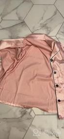 img 5 attached to Upgrade Your Sleepwear With LYANER'S Satin Pajamas Set For Women - Short Sleeve Shirt And Shorts PJ Kit
