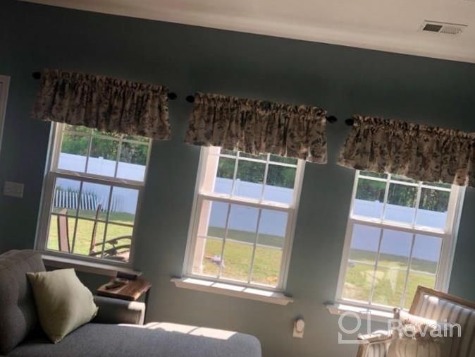 img 1 attached to H.VERSAILTEX Blackout Curtain Valances - Privacy Added Window Decoration For Kitchen, Living Room & Bathroom - 52" W X 18" L, Birds In Taupe review by Cathy Donaldson