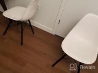 img 1 attached to Set Of 4 UrbanMod Mid-Century Modern Dining Chairs - Stylish, Easy To Clean, And Comfortable - White Seat With Walnut Wood Legs For A Minimalist Look review by Andrew West