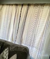 img 1 attached to Boho Tribal Cotton Linen Curtain With Geometric Print And Tassels: Semi-Blackout Farmhouse Bohemian Window Drapes With Rod Pocket For Living Room And Bedroom review by Greg Boulden