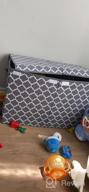 img 1 attached to Large Toy Box Chest For Boys & Girls - 24.5"X13" X16", Flip-Top Lid, Divider, Collapsible Storage Bins For Nursery, Playroom, Closet & Living Room | Homyfort (Black) review by Hartman Hernandez