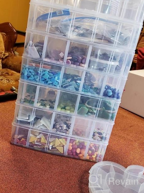 img 1 attached to INSCRAFT 7-Layer Stackable Storage Container - 70 Adjustable Compartments, Suitable For Toys, Art Crafts & Jewelry + Mini Case Letter Sticker Included! review by Giovanni Glenn