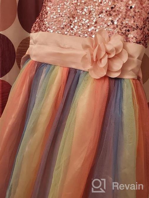 img 1 attached to Rainbow Sequin Tutu Dress For Flower Girls: Ideal For Birthday Parties, Pageants And Special Occasions, By JerrisApparel review by Adam Martin