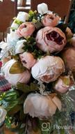 img 1 attached to Stunning Handmade Artificial Peony Rose Wedding Bouquets For Brides And Bridesmaids - Pink review by Brian Pius