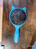img 1 attached to Natural Boar Bristle Hair Brush For Women, Men, And Kids - BESTOOL Small Travel Wood Hairbrush For Detangling, Defrizzing, And Distributing Oil review by John Shorter