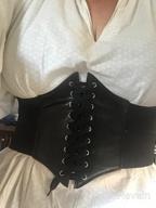 img 1 attached to HANERDUN Retro Wide Waist Belt For Women - Elastic Lace-Up Waspie Corset Belt With Tied Design review by Bilal Cartwright