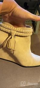 img 6 attached to Stylish Women'S Fall Boots With Wedge Heels, Braided Fringe Strap, And Western Touch