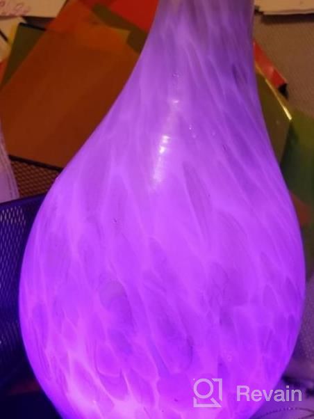 img 1 attached to Ink Art Glass Essential Oil Diffuser - COOSA Ultrasonic Cool Mist Humidifier With Timer, Waterless Auto Shut-Off, And 2 Color LED Lights For Home, Office, And Yoga review by Demetrius Holt