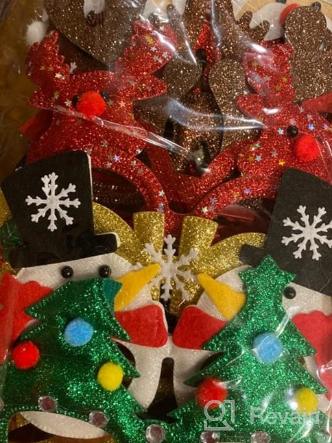 img 1 attached to 🎄 BOSONER 14Pack Christmas Glitter Party Glasses - Fun Novelty Eyewear for Festive Accessories, Decorations, and Holiday Favors review by David Bartan