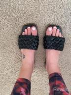 img 1 attached to Summer Casual Women'S Braided Strap Square Toe Sandals: Athlefit Flat Slip-On Slides And Slippers review by Jessica Hill