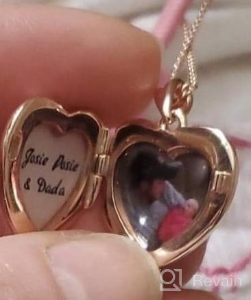 img 1 attached to Personalized 925 Sterling Silver Forever In My Heart Locket Necklace - Holds Pictures | Photo Picture Locket Necklace for Women & Girls review by Masud Taylor