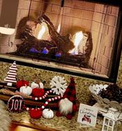 img 1 attached to Christmas Tiered Tray Decor Set With Plush Gnomes, Truck, Snowflake, Buffalo Plaid, Garland, And Wooden Sign - 6-Piece Indoor Holiday Decorations (Tray Not Included) review by Renee Stahl