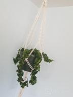 img 1 attached to Add Vibrant Greenery To Your Home With ZOUTOG'S Set Of 4 Handcrafted Macrame Plant Hangers review by Ben Rodriguez
